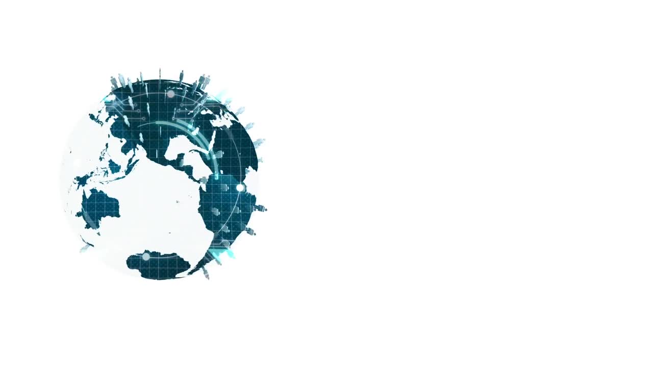 Animation of turning globe against white background