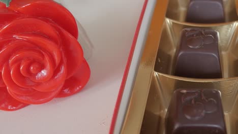 red rose and chocolates for a romantic valentine's day gift, festive mood