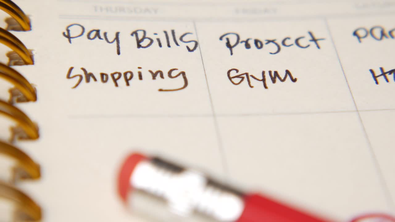 플래너에서 주간 스케줄