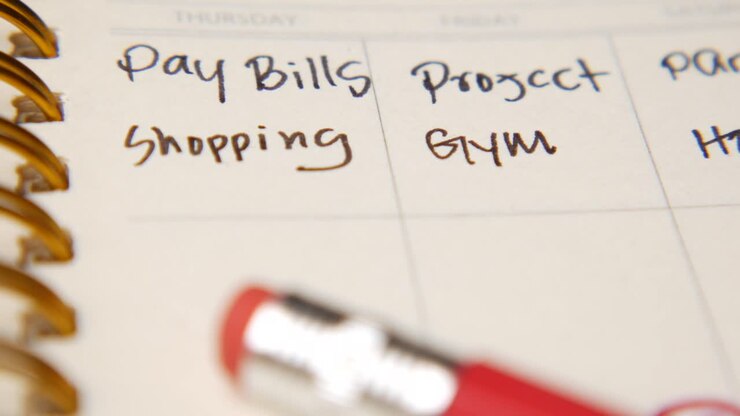 Weekly Schedule in a Planner