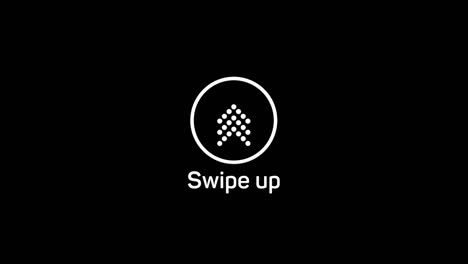 glitch swipe up animation button. application and social network icons, swipe up for advertising. social media scroll arrows. 4k video animation with alpha channel