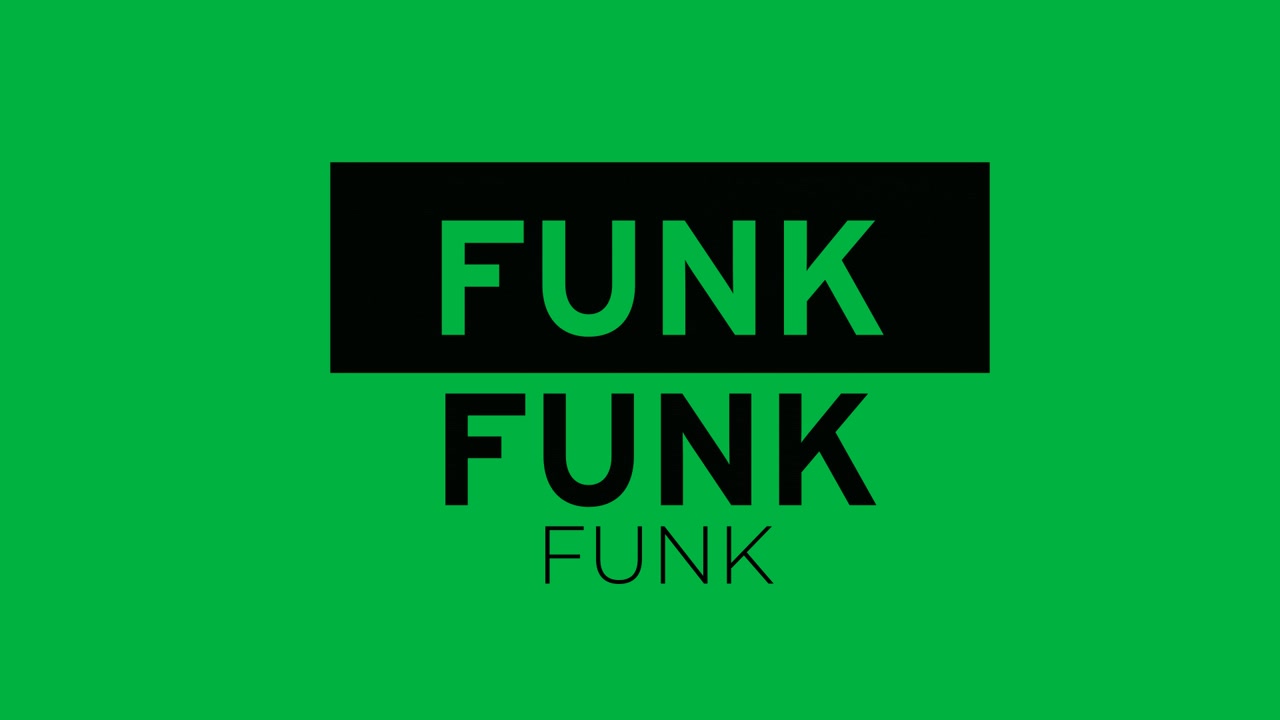 Animeret funk-tekstgrafik på grøn skærm baggrund