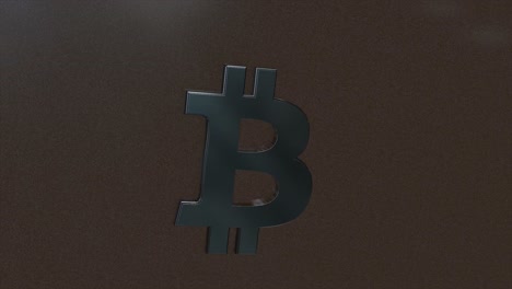 bitcoin symbol on dark brown background