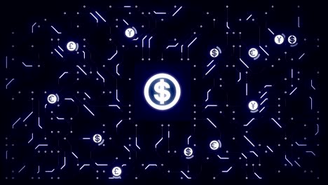 animación que representa los datos financieros modernos.