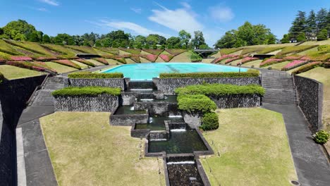 view of ryotanji temple with waterfalls and gardens in hamamatsu