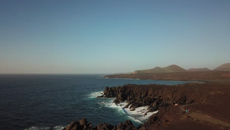 drone footage of lanzarote at los hervideros.