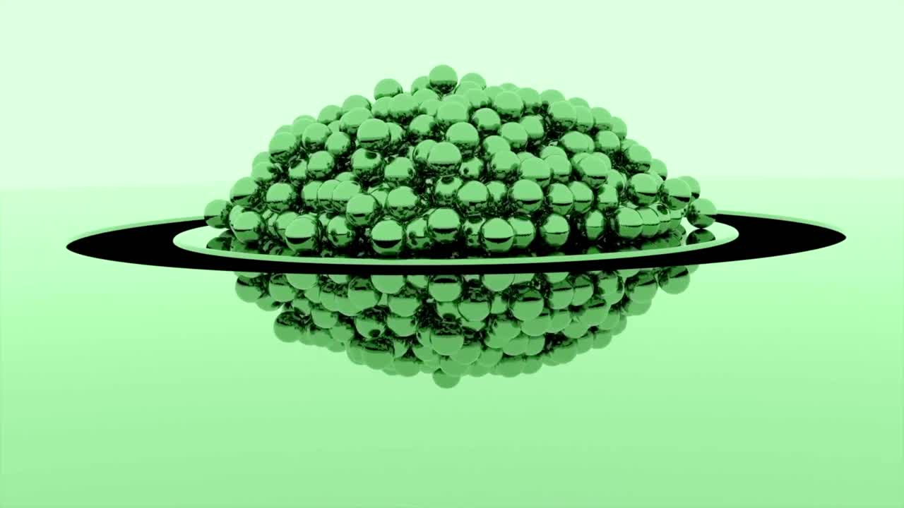 Abstract 3D Render of Green Spheres
