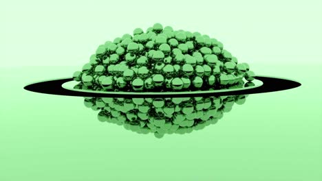 abstract 3d render of green spheres