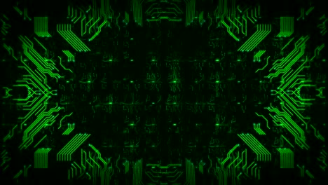 fondo de placa de circuito de alta tecnología verde. animación abstracta de bucle sin costuras generada por computadora.