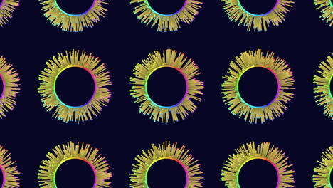 vibrant circular pattern of overlapping colored lines on black background