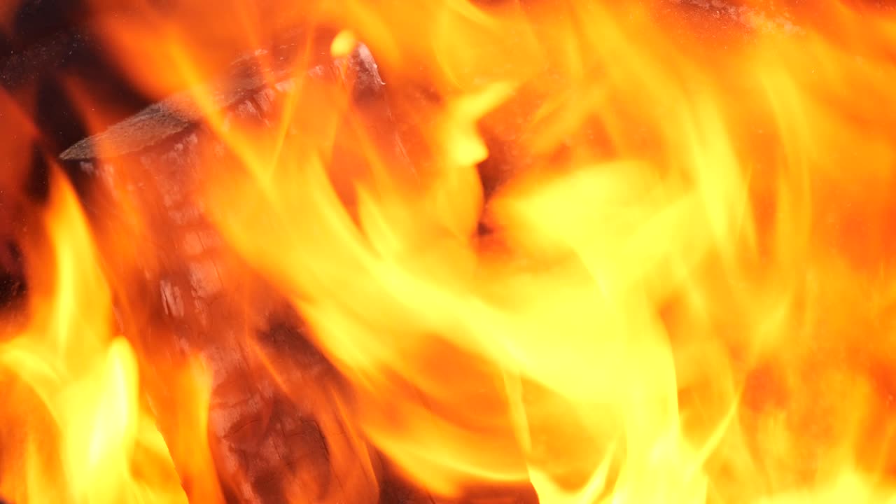 Burning Wood in a Fire