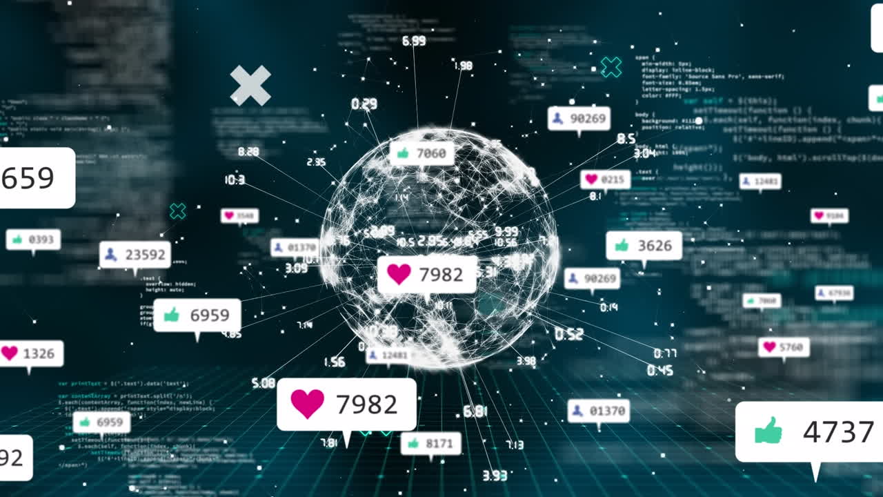 미디어 아이콘의 애니메이션과 전 세계 데이터 처리