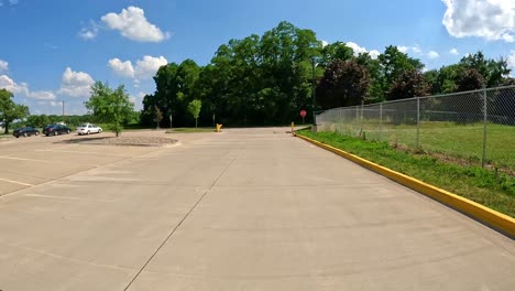 empty parking lot on a sunny day