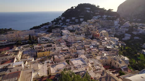 capri coastal town at sunset time