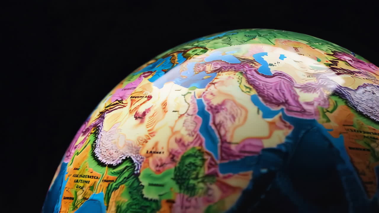 Close-up of a Colorful Globe