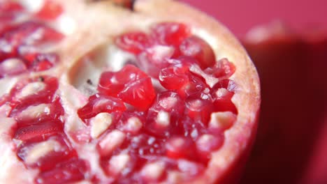 close-up of a pomegranate slice