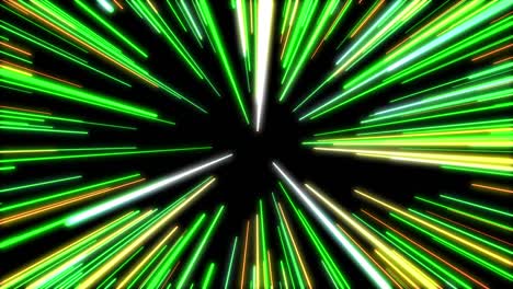 animation  hyper jump  moving through green stars in universe