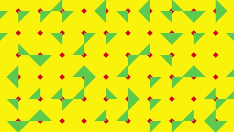 patrón geométrico con azulejos animados en colores primarios audaces. formas abstractas en un mosaico dinámico mínimo. fondo gráfico en movimiento en un diseño plano