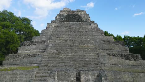 The-pyramid-of-theTemple-1-at-Chacchoben,-Mayan-archeological-site,-Quintana-Roo,-Mexico