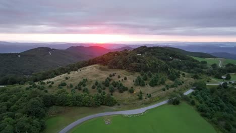 sunrise-aerial-over-hilltop-near-boone-and-blowing-rock-nc,-north-carolina-aerial