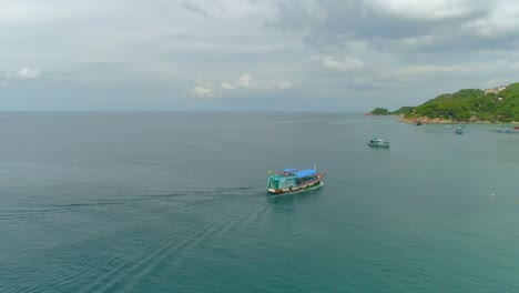 soaring above a diving boat