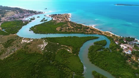 aerial view of the mangrove swamps , city of dar es salaam