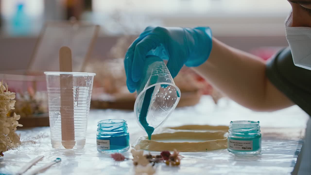 proyecto de arte de resina en curso