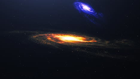 dos galaxias flotando en el universo