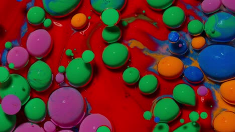 abstract colorful fluid art with bubbles