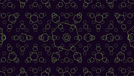 neon seamless geometric hexagons pattern on dark gradient