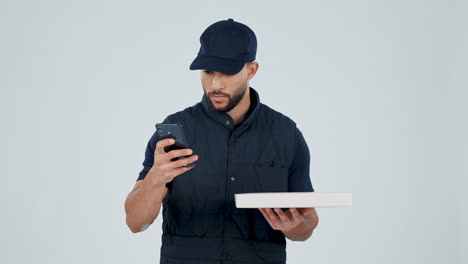 mensajero, pizza y teléfono para el comercio electrónico