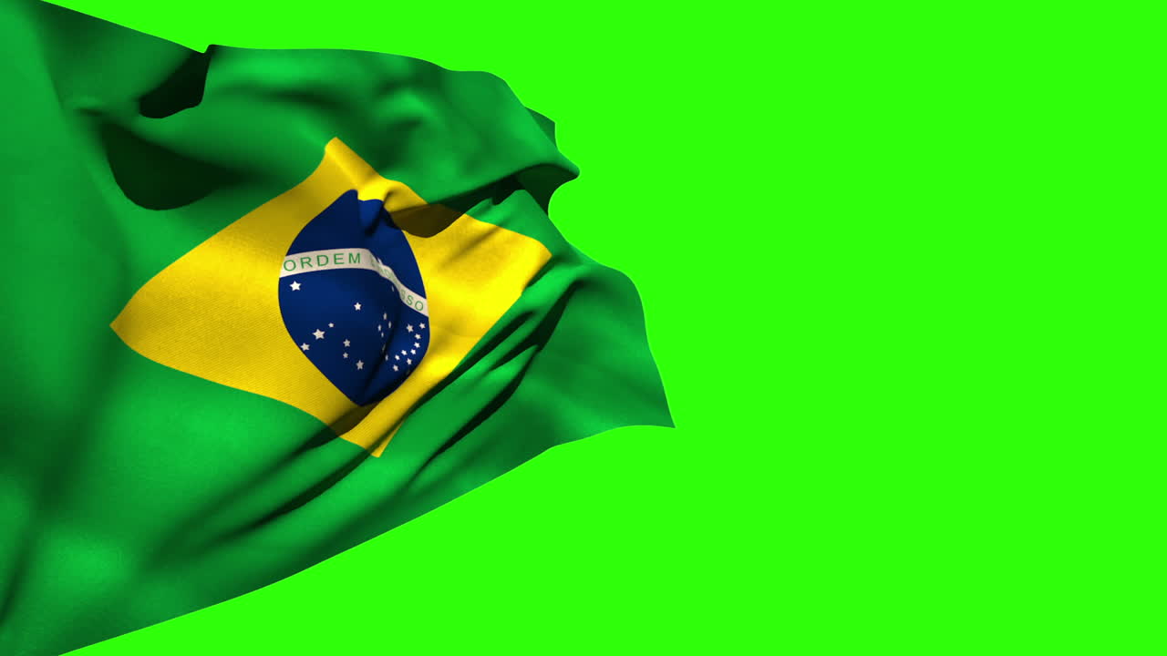 Grande bandiera nazionale del Brasile che sventola