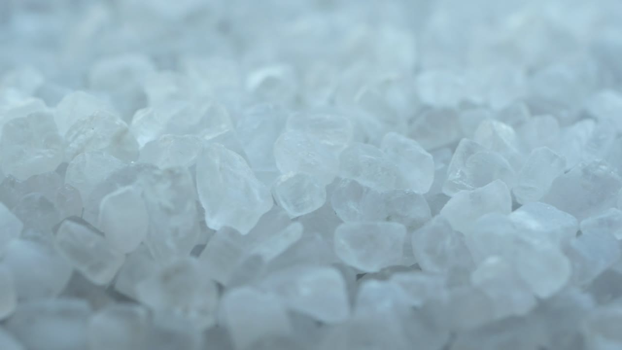 백색 소금 결정의 클로즈업