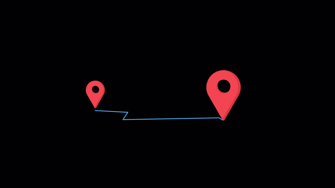 Animated Map Pins Showing a Route Connection