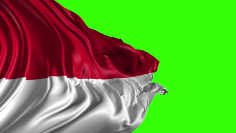 indonesian flag on green screen