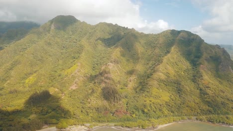 mountains in hawaii filmed by a drone