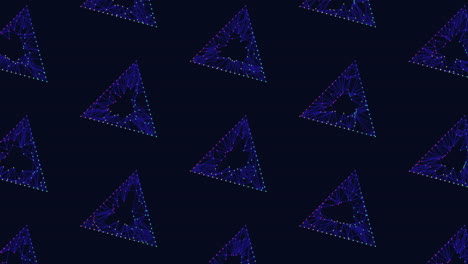 graciosos triángulos azules un patrón visual con formas superpuestas y conexiones dinámicas