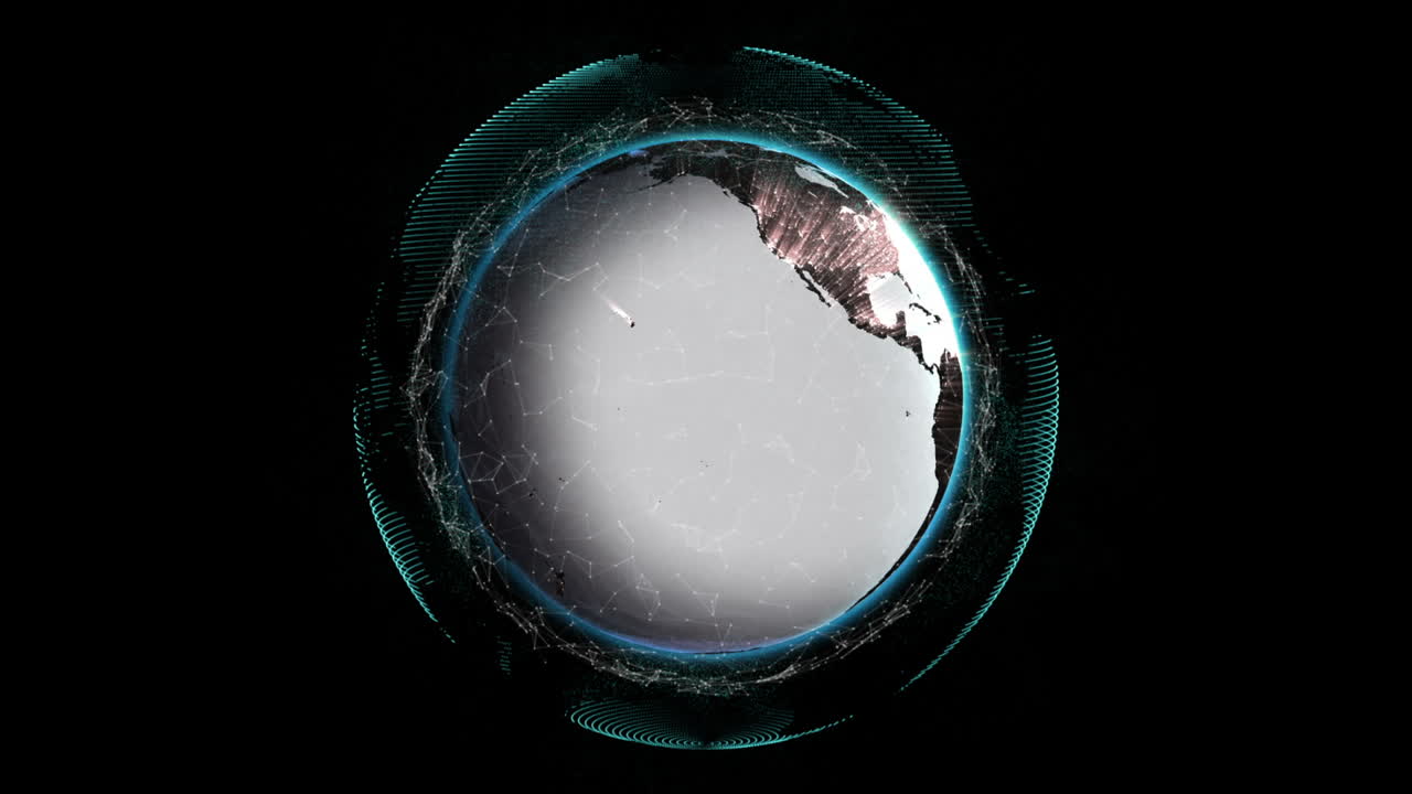 우주에서 회전하는 지구