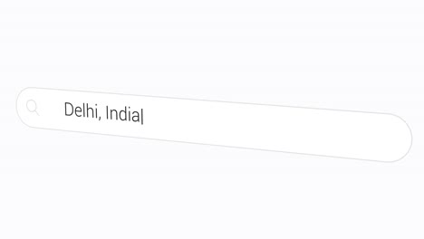Typing-Delhi,-India-On-Search-Box---National-Capital-Territory-Of-Delhi