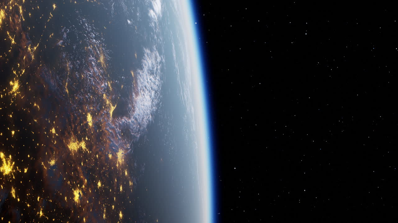 la tierra vista desde el espacio por la noche