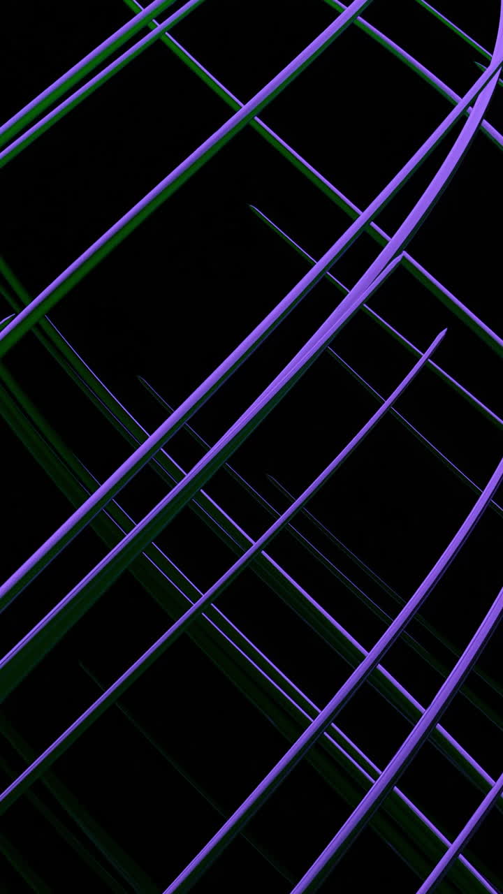 Abstract Purple and Green Lines on Black Background