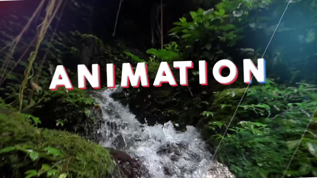 Dynamic Night Scene and Nature Waterfall Landscape