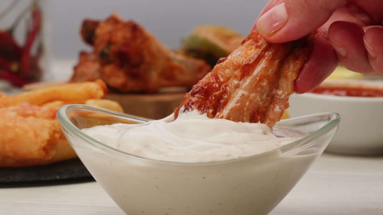 Mergulhando Asas de Frango