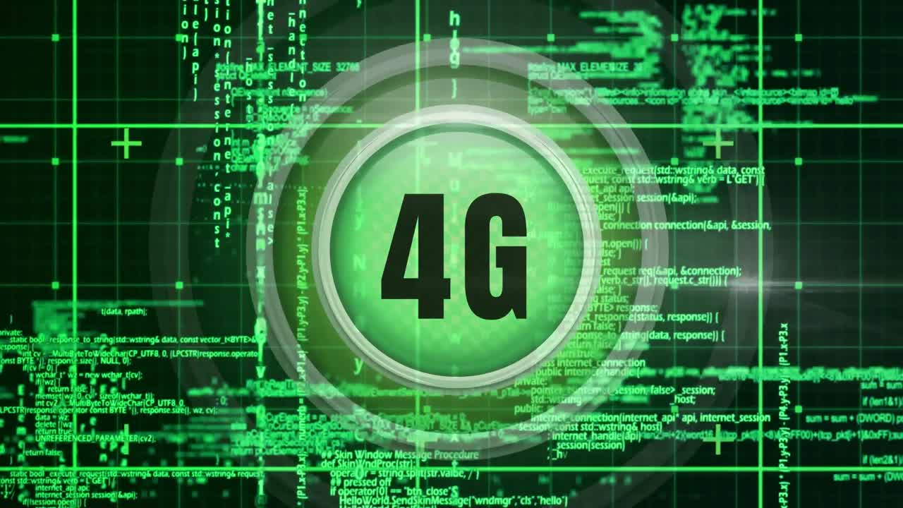 logotipo 4g en un botón con un análisis por computadora