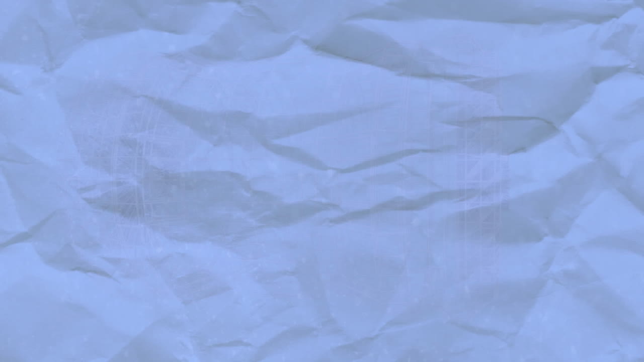 Animation of blue creased paper over shapes