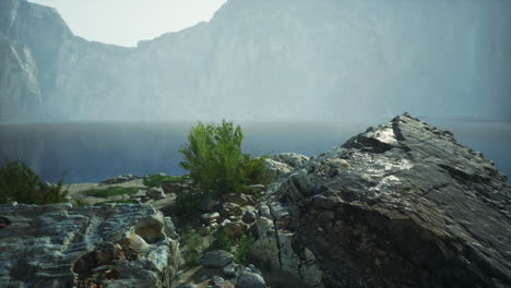 scenic view of a lake and mountain