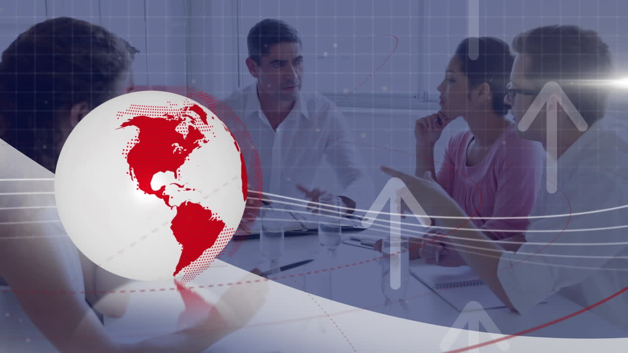 animación de globo sobre el negocio hablando