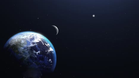 Schöner-Planet-Erde-Und-Mond-Im-Weltraum