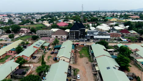 gwagwalada community neighborhood in the federal capital territory of nigeria - aerial flyover