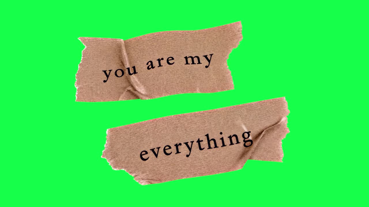 Brown tape animation, transparent 4K video, green screen